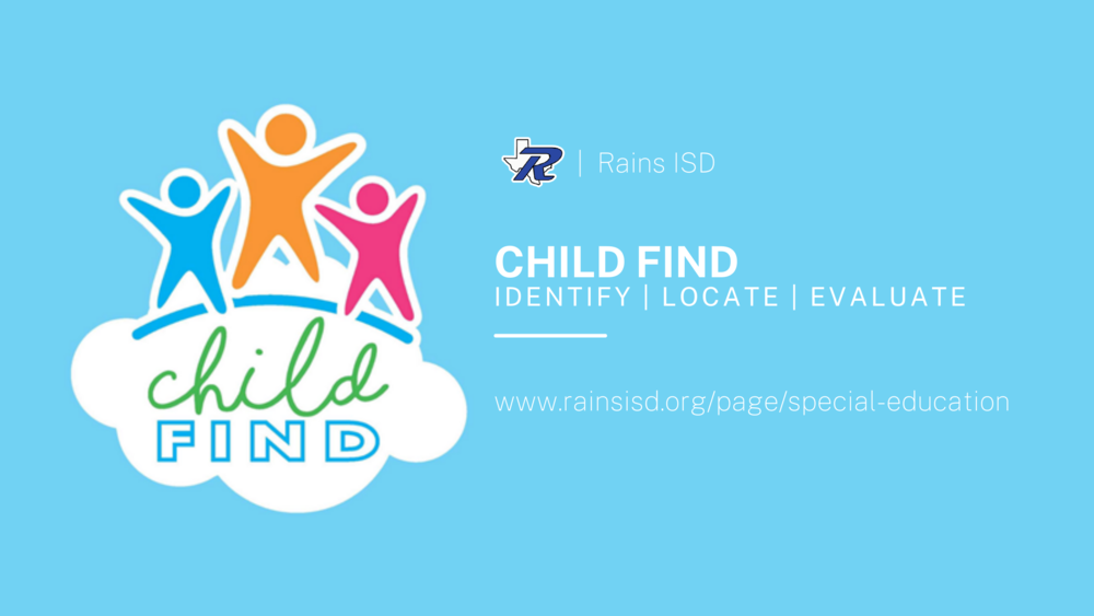 Rains ISD Child Find graphic