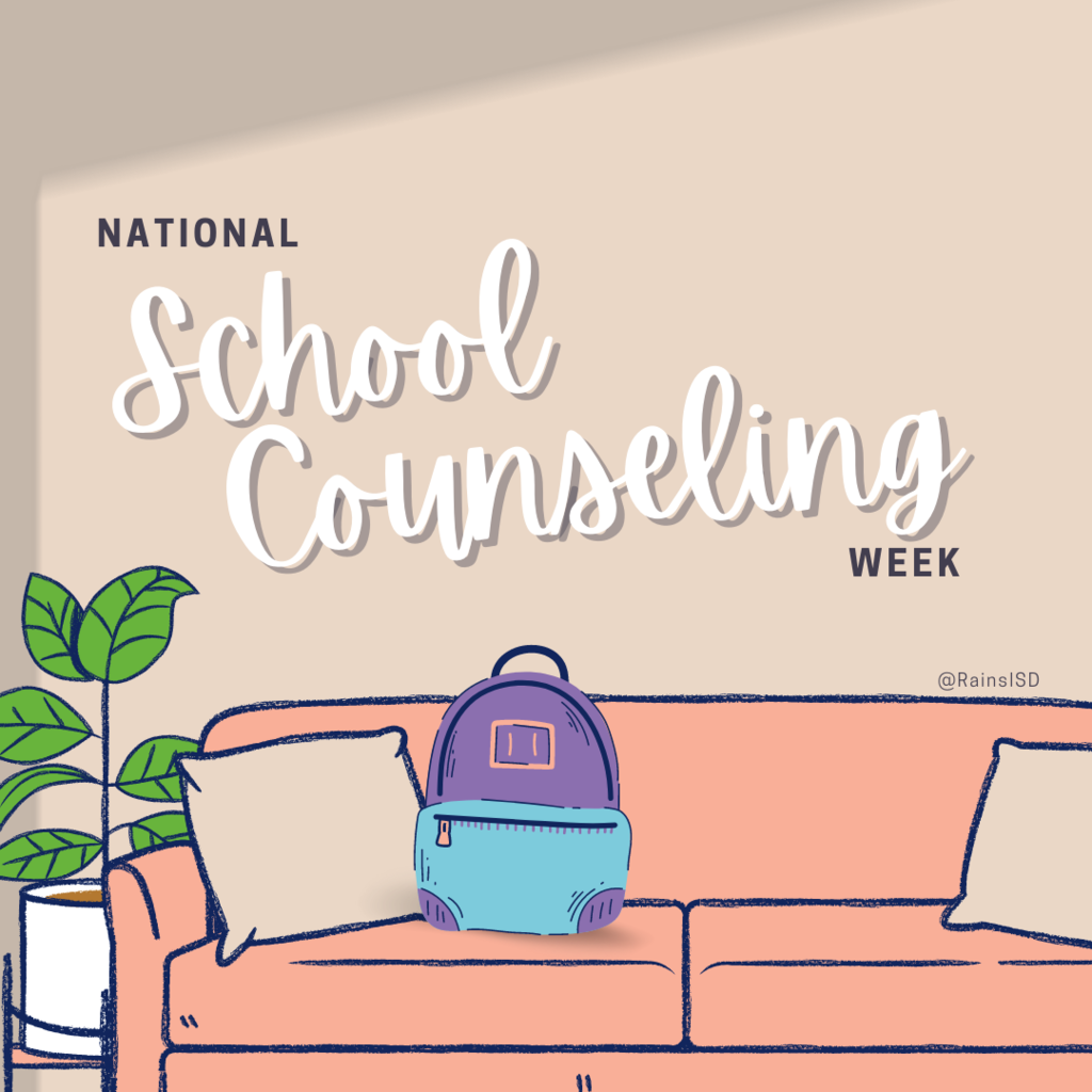 National School Counseling Week @rainsisd  | Backpack on couch